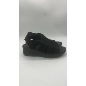 Skechers Women’s, Wedge Sandal Pier-Lite-Memory Maker. Luxe Foam. Black, Size 8